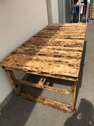 table palette table bois bois brule bois