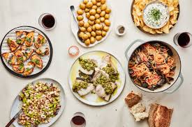 My christmas eve sauce was olive oil garlic anchoves pinole olives capers basil oregano salt pepper owe and garlic and plum tomatoes and cook all day don't forget garlic at the start. A Feast Of The Seven Fishes Menu That Won T Take A Week To Cook Bon Appetit