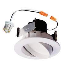 Halo Ra 4 In White Integrated Led Recessed Ceiling Light Fixture Adjustable Gimbal Retrofit Trim 90 Cri 3000k Soft White Ra406930whr The Home Depot Led Recessed Ceiling Lights Retrofit Recessed Lighting