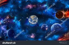 Space Scene With Planets Stars And Galaxies Height Resolution Image For 3d Floor 3d Wallpaper Ad Ad Stars G Stock Illustration Galaxies Stars Galaxies