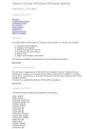 Win xp, win vista, windows 7, windows 8. Zebra Setup Utilities Release Notes V1191286 Bluetooth Microsoft Windows