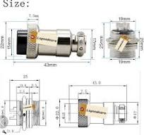 Aviation Connector GX20, Lsgoodcare 8 Pin Male & Female 20mm Wire Panel  Connector Aviation Plug 10A, GX20 8-Pin Circular Connector Socket Plug with  ...