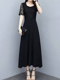 Round Neck Patchwork Lace Maxi Dress Prestarrs Com Lace Maxi Dress Maxi Dress Dresses