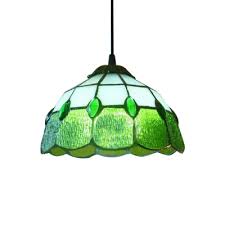 8 Inch Green Rose Red Stained Glass Tiffany One Light Kitchen Hanging Pendant Light Susuohome Com