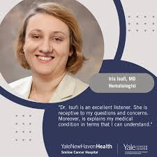 Meet Iris Isufi, MD, hematologist at Smilow Cancer Hospital and Director of  Cellular Therapies and our CAR T-Cell Therapy Program. Recently, a patient  of Dr. Isufi's shared: "Dr. Isufi is an excellent