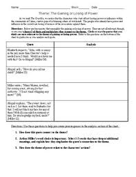 quote analysis chart for the crucible