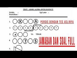 Selain itu waktu keseluruhan tes kraepelin pauli juga bisa lebih 1 jam meski hanya hitungan sederhana. Soal Tes Army Alpha Doc Jawabanku Id