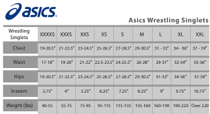 Asics Wrestling Singlet Sizing