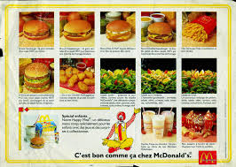 Mcdonalds France 1991 Mcdonalds The Originals Menu
