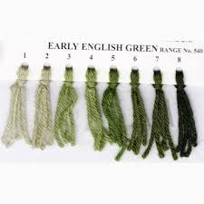 crewel wool early english green 542