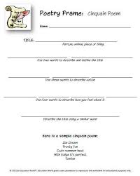 New Templates Poetry Starters Cinquain Poems Cinquain Poetry Frames