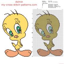 Download and print any pdf cross stitch design for free from the list below to make your own inspirational. Sweet Tweety Bird From Looney Tunes Cartoon Sylvester And Tweety Free Cross Stitch Pattern Free Cross Stitch Patterns Simple Unique Alphabets Baby
