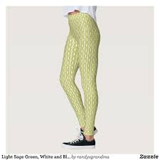 Light Sage Green White And Blue Patterned Leggings Zazzle Com Patterned Leggings Leggings Fashion Abstract Leggings