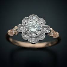 Gorgeous Art Deco Two Tone Diamond Engagement Ring With A 30ct Forever One Mojssani Shop Engagement Rings Sterling Silver Engagement Rings Colored Stone Rings