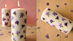 Martin used to cut fresh flowers every day. Pressed Flower Candle Diy