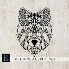 Download Zentangle Wolf Svg Mandala Wolf Svg Wolf For Cricut Etsy Mandala Wolf Mandala Zentangle