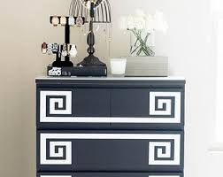Ikea Furniture Hack Greek Key Decals Malm Dresser Ikea Hack Decals Metallic Gold Wall Decals Ikea Furniture Ikea Furniture Hacks Furniture Hacks