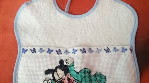 Right sides together, pin and sew your bib turn through and press well. Cross Stitch Bibs