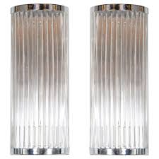 Pair Of Art Deco Machine Age Style Lucite Rod And Chrome Sconces For Sale At 1stdibs