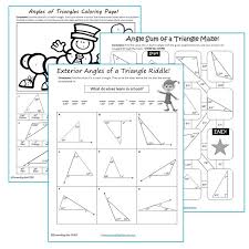 These free worksheets will help you learn about the exterior angles of a triangle. Angles Of Triangles Maze Riddle Color By Number Fun Math Activities