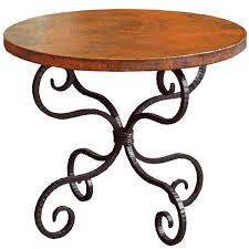 Alexander Wrought Iron End Table With 30in Round Top Timeless Wrought Iron Dining Table Copper Wrought Iron Bedside Tables Iron Table