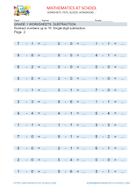 Grade 1 Maths Worksheets Subtraction Subtracting Numbers Up To 10 Worksheets With Answers Grade Math Worksheets Kindergarten Math 1st Grade Math Worksheets