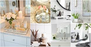 I love how the caning on the front mimics the design of the tile wall: Bathroom Vanity Tray Ideas For Organizing In A Sleek Way Page 2 Of 3