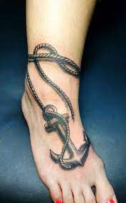 Anchor With Rope Anker Mit Seil Tattoo At Tattoo Anansi Munich Germany Rope Tattoo Foot Tattoos Hand Tattoos