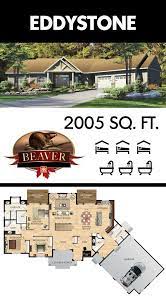The Uniquely Shaped 2005 Sq Ft Eddystone Features A Massive Open Concept Area And A Central C House Plan With Loft Beaver Homes And Cottages New House Plans