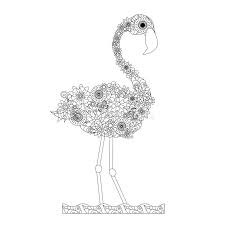 Coloring page with flamingo in hibiskus zentangle illustartion. Flowers Flamingo Coloring Book Antistress Stock Vector Illustration Stock Vector Illustration Of Bird Antistress 147243427