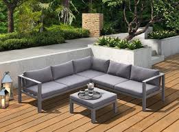 Renava Coastal Outdoor Grey Sectional Sofa Coffee Table Set Vig Furniture Vgges0275 Grey Sectional Sofa Conversation Set Patio Outdoor Furniture