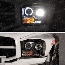 06 08 Dodge Ram 1500 2500 3500 Black Dual Halo Projector Led Headlights Lamps Dodge Ram Dodge Ram 1500 Dodge