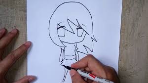 First of all, we sketch out the round and cute head of our chibi character. How To Draw A Chibi Outline Drawing Easy Cute Sketch Chibi Girl Character Youtube