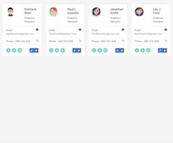 Brush of color contact cards. Bootstrap Snippet Bs4 Contact Cards