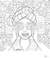 The Sneakpeek For The Next Gift Of The Day Tomorrow Do You Like This One Lady Spa Mask Coloring Books Coloring Book Pages Cute Coloring Pages