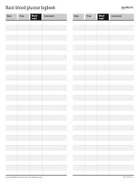 easy to use blood sugar log sheets with downloadable