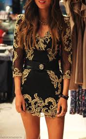Black And Gold Fashion Baroque Dress Summer Fashion Trends