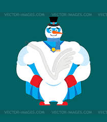 Finden sie mehr happines christma background cliparts Schneemann Superheld Super Schneemann In Maske Und Stock Vektorgrafik