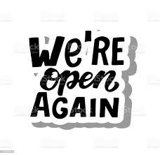 We Are Open Again Quote Welcoming For Customers Information About Reopening  After Quarantine For Shop Services Restaurants Barbershops Sans Serif  Sticker Hand Drawn Lettering Stock Illustration - Download Image Now -  iStock