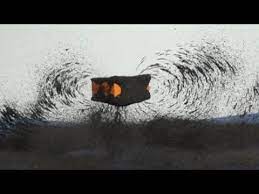 magnet iron filings on a trampoline 磁鉄鉱 磁石 アート