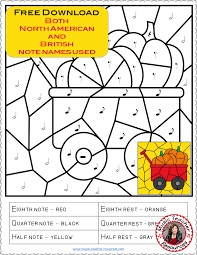 Thanksgiving Music Activity Music Color By Notes And Rests Musiceducation Elm Thanksgiving Music Activities Thanksgiving Music Music Lessons For Kids