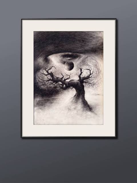 Dreamscape by Karan Kalha, dark Drawings for sale, direct from the artist