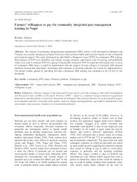 As requested they put the odourless spray for repellent. Pdf Farmers Willingness To Pay For Community Integrated Pest Management Training In Nepal