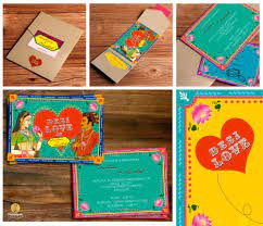 Quirky Indian Wedding Card Illustrated Wedding Invitations Indian Wedding Invitation Card Design Friends Wedding Card