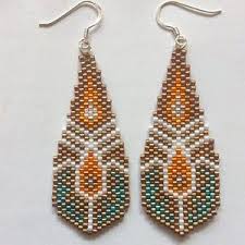 Bead crochet crochet patterns crochet beaded necklace bead loom patterns tapestry crochet beadwork embroidery loom patterns crochet jewelry floral cross stitch. Floral Brick Stitch Earrings Bead Pattern Etsy Earring Patterns Brick Stitch Earrings Beaded Earrings Patterns