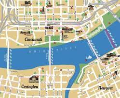 Map Of Downtown Cincinnati Cincinnati Map - Downtown, Attractions, Dining - Cincinnati Area Map