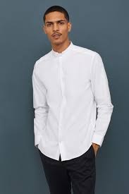 Découvrez la vaste sélection et achetez en ligne : Chemise A Col Mao Regular Fit Blanc Homme H M Fr From H M On 21 Buttons