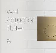 Wall Mount Actuator Flush Push Button Plate in Brushed Brass