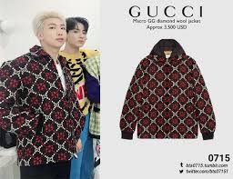 Create your own closet and sell your used clothing, shoes and items in our marketplace. 190421 Rm Inkigayo Gucci Macro Gg Diamond Wool Jacket X Bts Inspired Outfits Bts Clothing Fashion