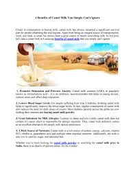 There are several health benefits of drinking a glass of camel milk each. 4 Benefits Of Camel Milk You Simply Can T Ignore By Aadvik Foods Issuu
